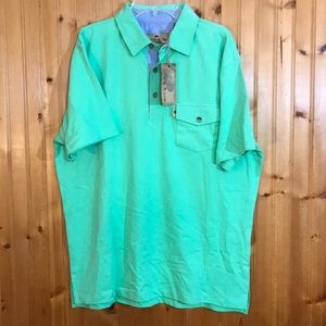 NWT Buffalo Jackson Lime Green Cotton Polo Shirt